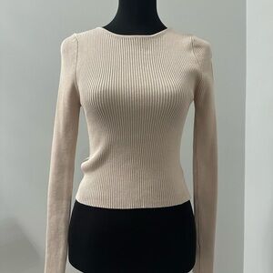 Stone Ribbed Criss Cross reversible knit Top